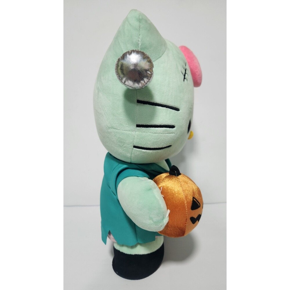 Hello Kitty Frankenstein Monster Halloween 17” Greeter Plush Pumpkin - Picture 7 of 10
